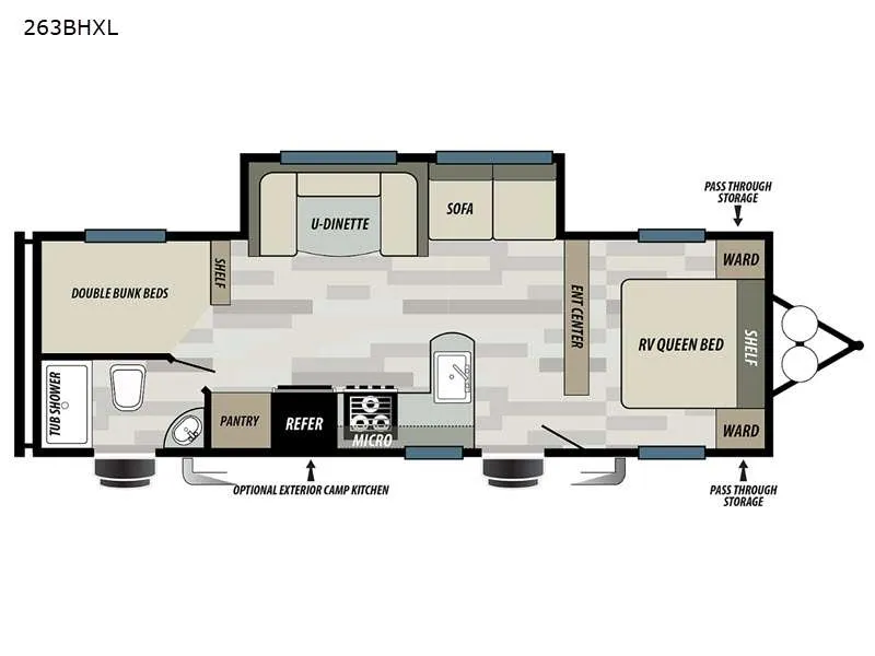 2021 Forest River Wildwood X-Lite 263BHXL - Floor plan