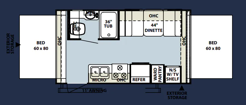 Forest River Rockwood Roo 17 floor plan