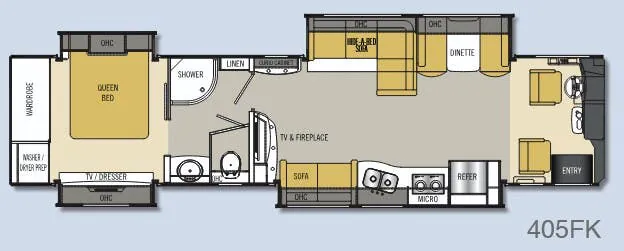 Coachmen Sportscoach Cross Country 405FK floor plan