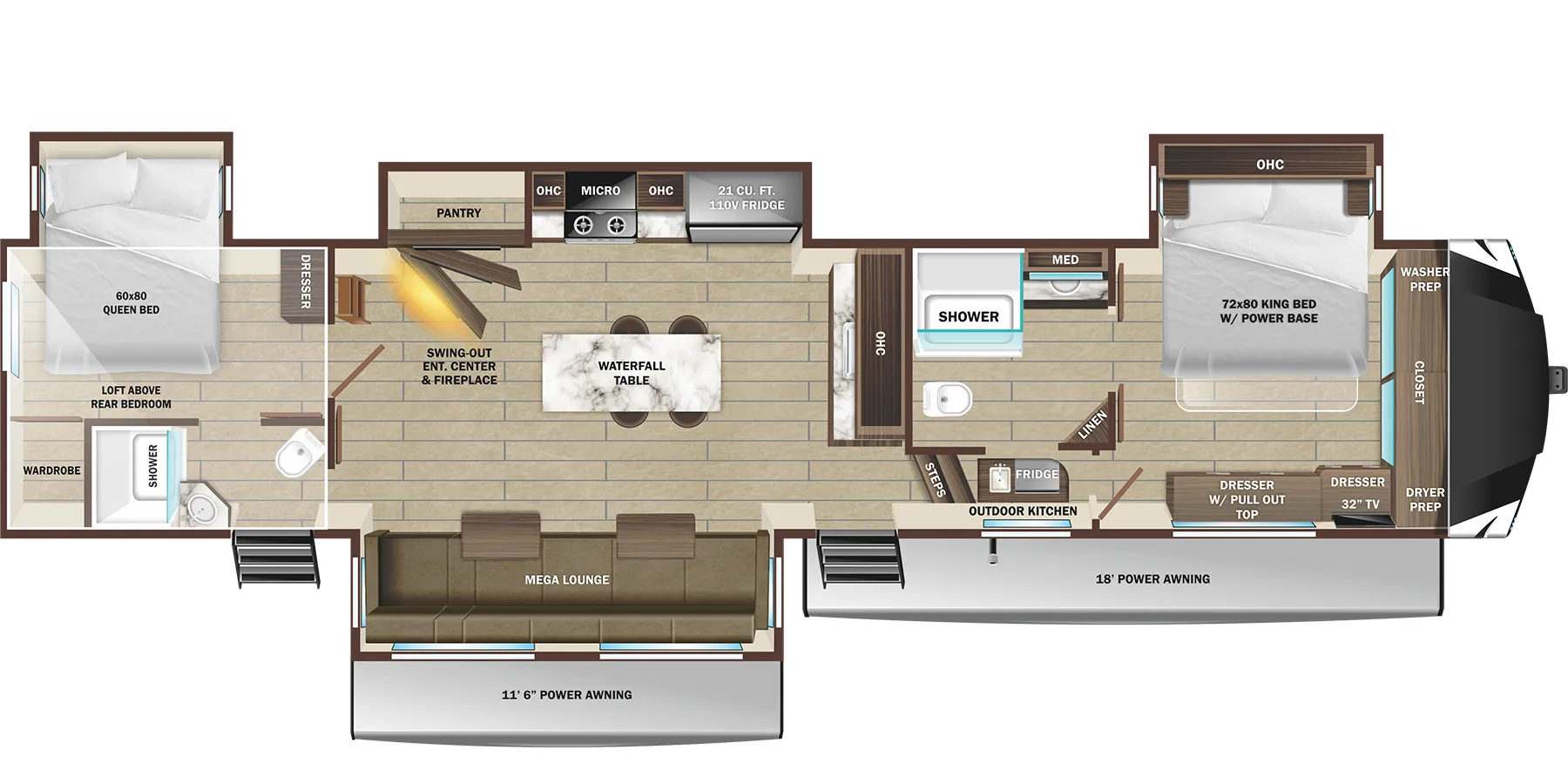 Highland Ridge Open Range 3X 3X 390TBS floor plan