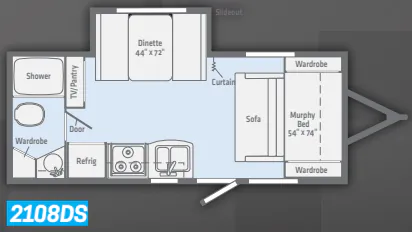 Winnebago Micro Minnie 2108DS floor plan