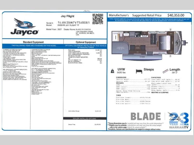 2027 Jayco Jay Flight SLX 260BHW - Photo 3