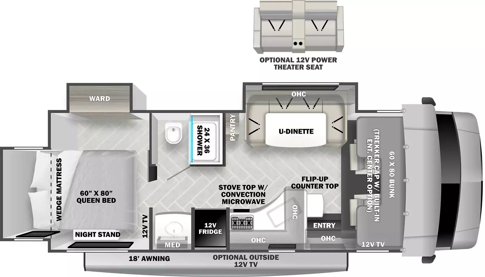Forest River Sunseeker 2500TS floor plan
