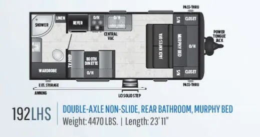 Keystone Hideout LHS 192LHS floor plan