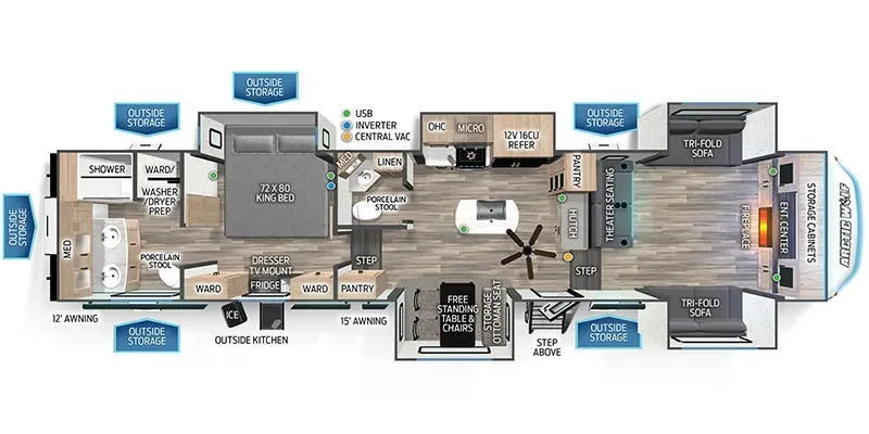 Forest River Cherokee Arctic Wolf 3910 SUITE floor plan