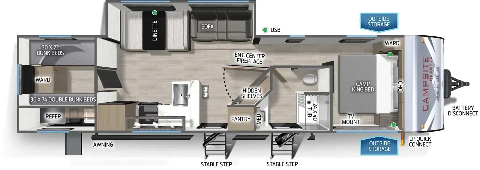Forest River Campsite Reserve 29TJ floor plan