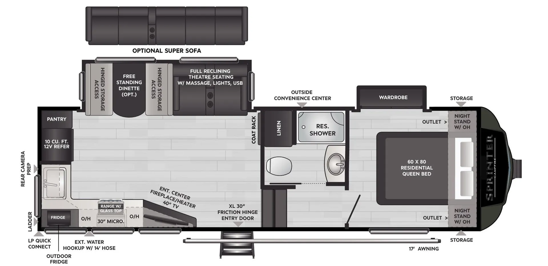 Keystone Sprinter 25ML floor plan
