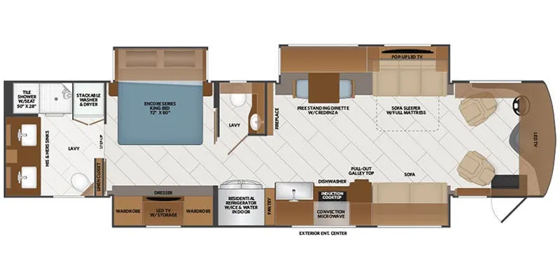 2024 Fleetwood Discovery LXE 40M - Floor plan