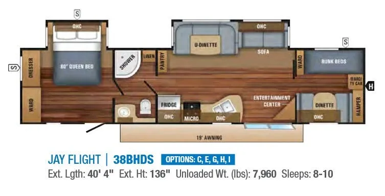 Jayco Jay Flight 38BHDS floor plan