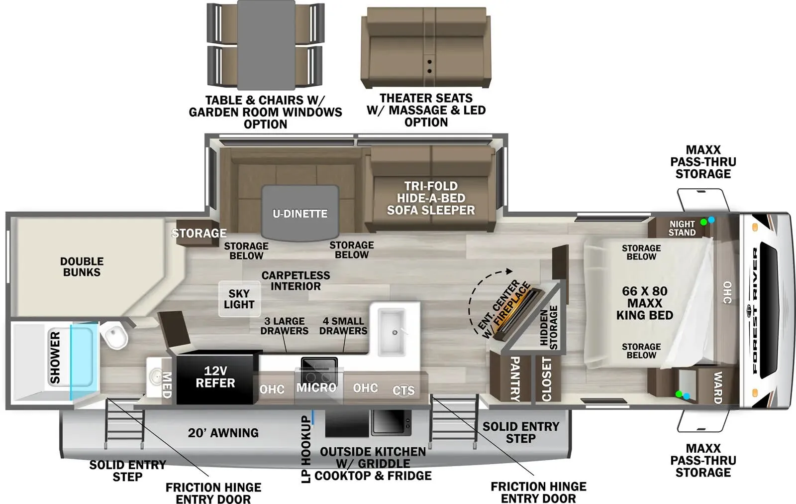 2025 Forest River Wildcat ONE 264BHX - Floor plan