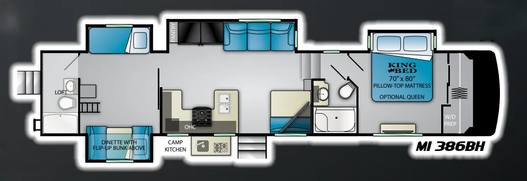Heartland Milestone 386BH floor plan
