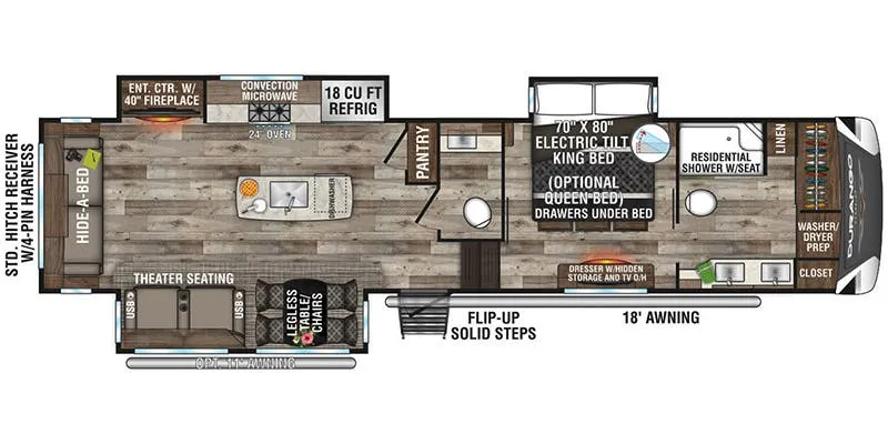 K-Z Durango Gold G366FBT floor plan