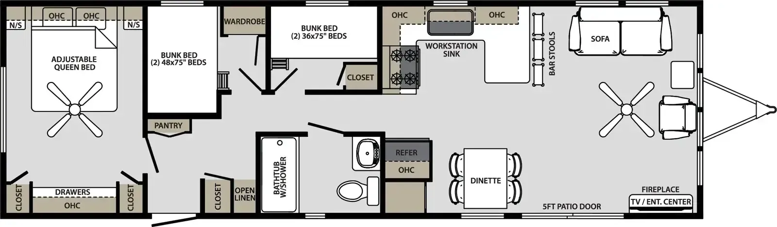 Forest River Quailridge Premier Canada 45-3B-C-P floor plan