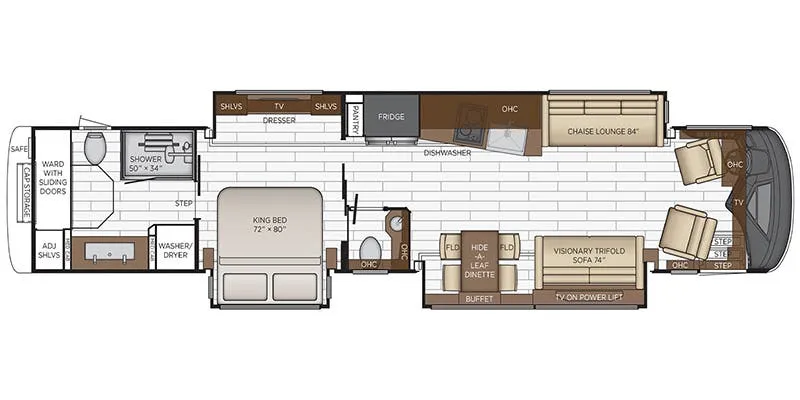Newmar King Aire 4533 floor plan