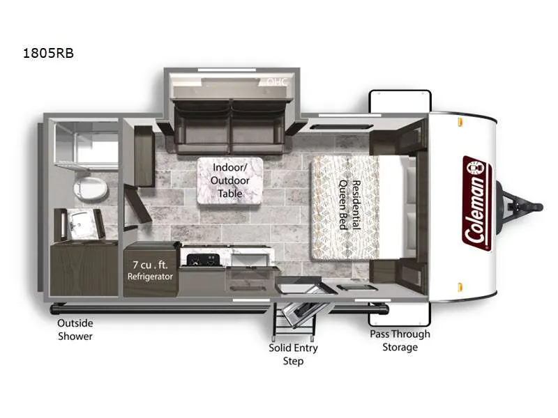 2021 Dutchmen Coleman Light 1805RB — Floor plan