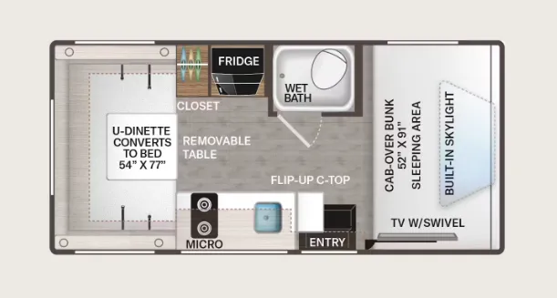 Thor Motor Coach Freedom Eddie Bauer 19ED floor plan