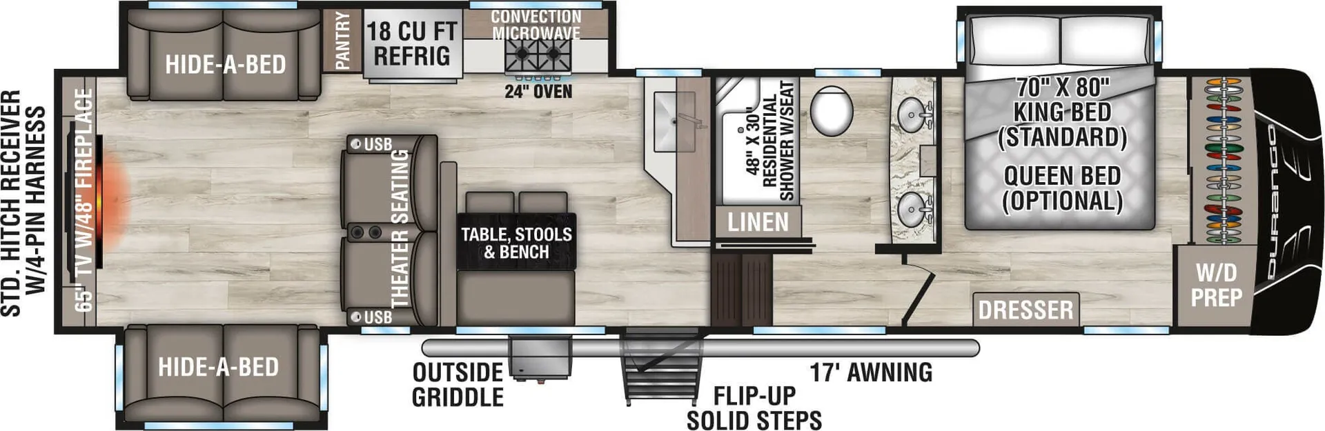 K-Z Durango D326RLT floor plan