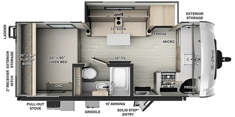 2024 Forest River Rockwood Geo Pro G20FKS - Floor plan