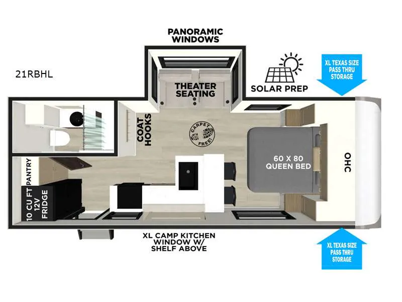 2026 Forest River RV Salem Hemisphere Hyper-Lyte 21RBHL - Floor plan