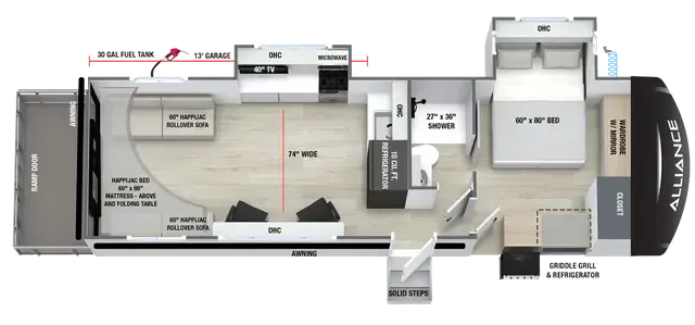 Alliance RV Valor 27T14 floor plan