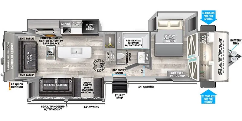 2024 Forest River Wildwood Heritage Glen 308RL - Floor plan