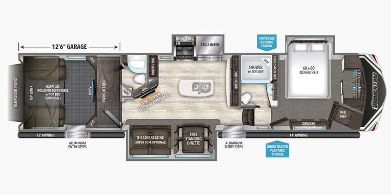 2017 Grand Design Momentum 397TH - Floor plan