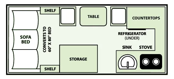Aliner Expedition FRONT KITCHEN floor plan