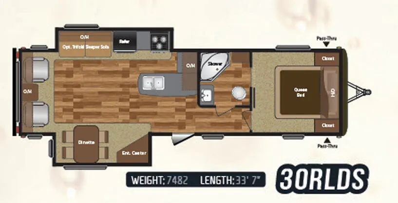 Keystone Hideout 30RLDS floor plan