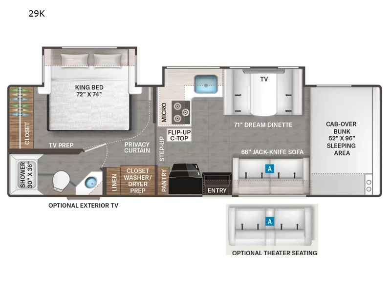 2026 Thor Motor Coach Four Winds 29K floor plan