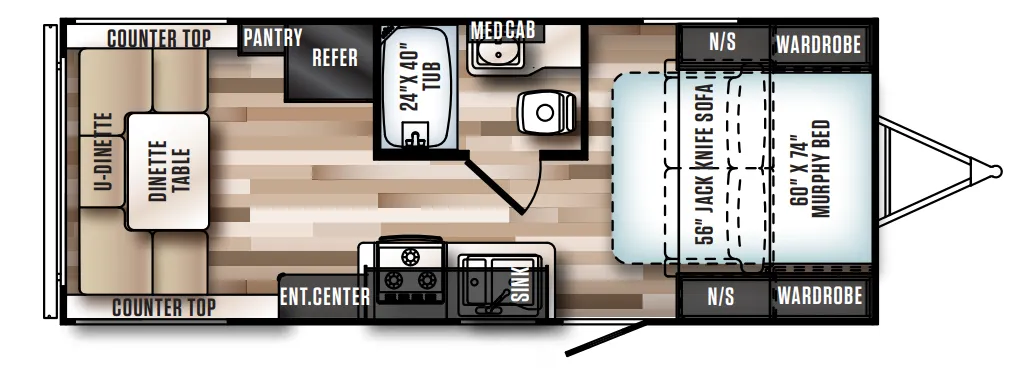Forest River Wildwood X-Lite 207RU floor plan