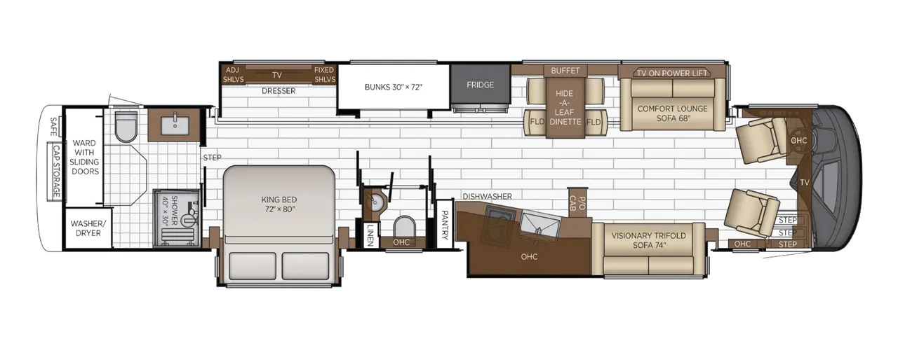 Newmar King Aire 4559 floor plan