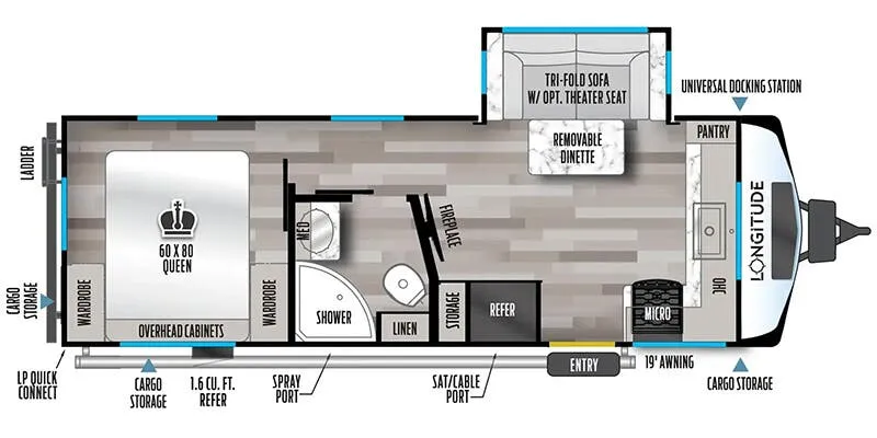 East to West Longitude 230FK floor plan