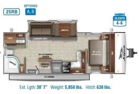 2021 Jayco Jay Feather 25RB - Floor plan