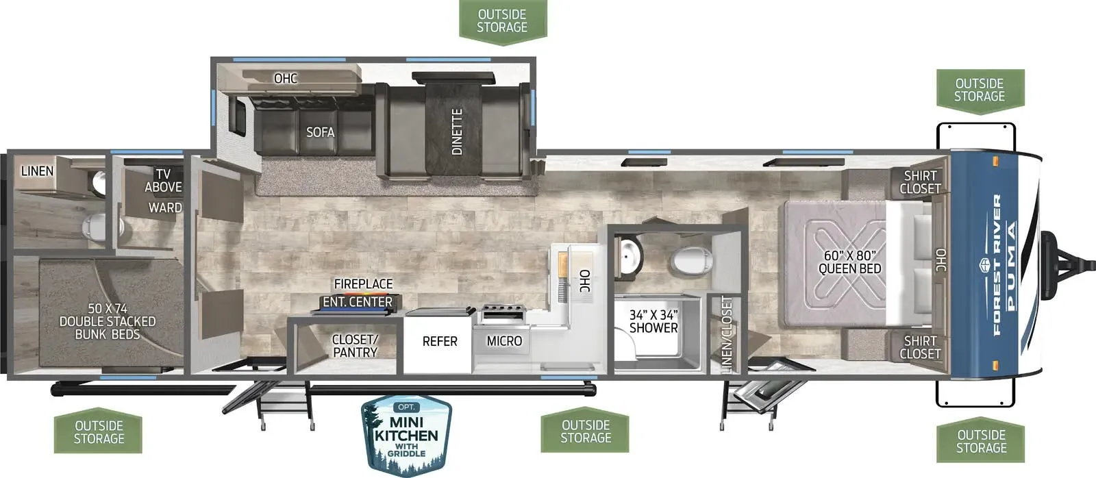 Palomino Puma 29BHQB floor plan