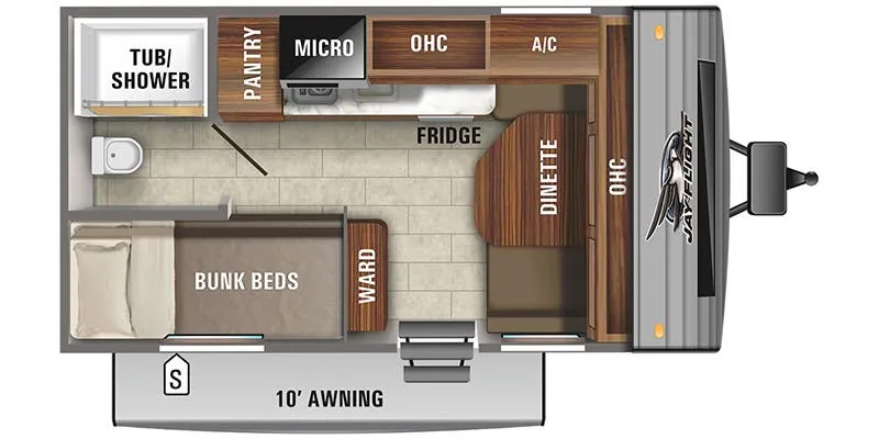 2017 Jayco Jay Flight SLX 154BH floor plan