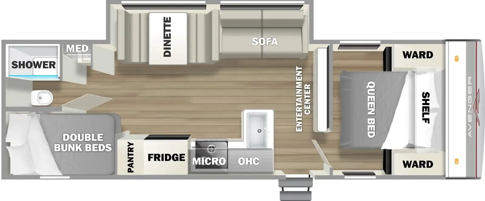 2021 Prime Time Avenger 26DBSLE - Floor plan