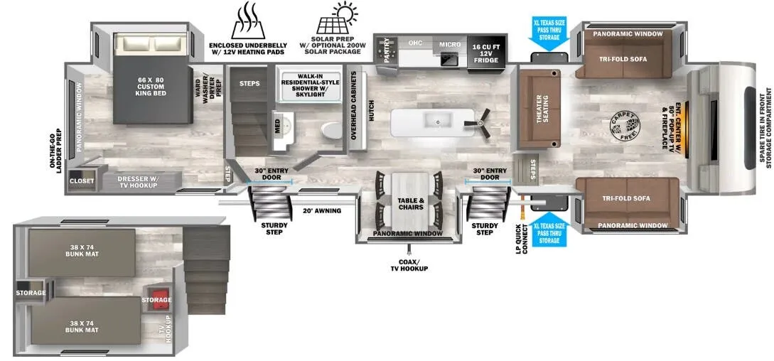 Forest River Wildwood Heritage Glen 378FL floor plan