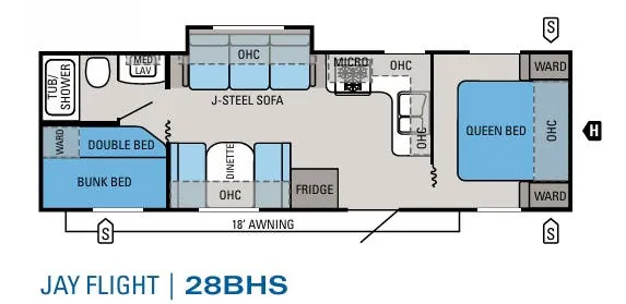 Jayco Jay Flight 28BHS floor plan