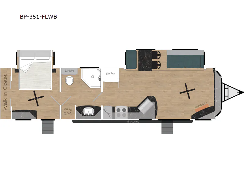 2026 Recreation By Design Baypoint BP-351-FLWB - Floor plan