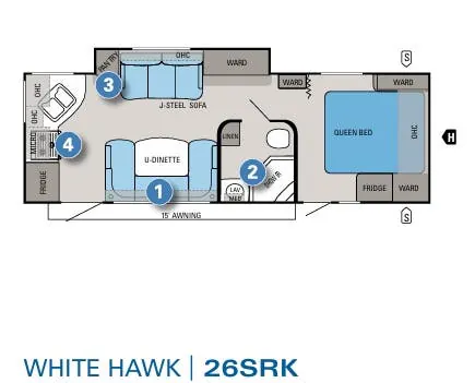 Jayco White Hawk 26SRK floor plan