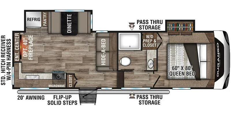K-Z Durango Half-Ton D250RED floor plan