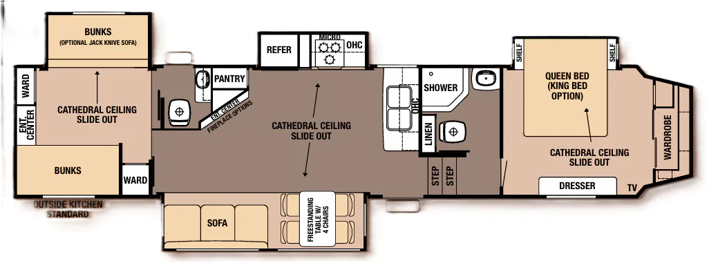 Forest River Cedar Creek Silverback 37BH floor plan