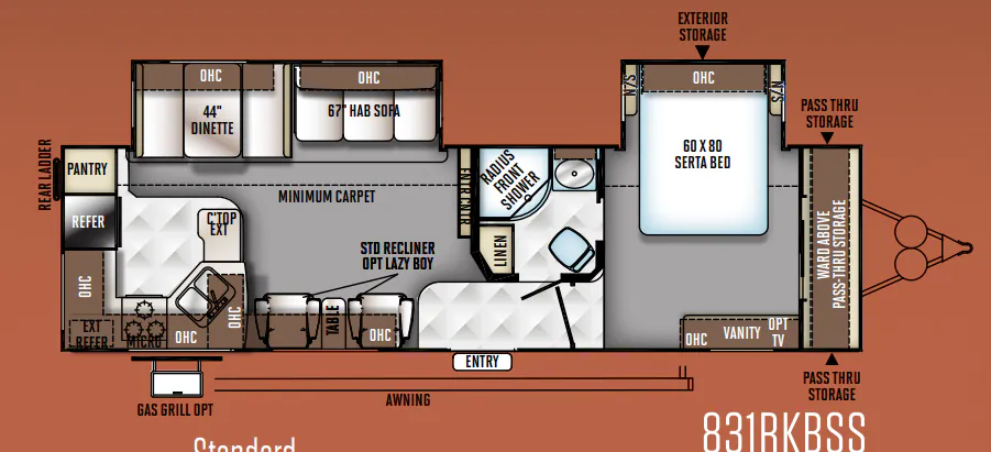 Forest River Flagstaff Classic Super Lite 831RKBSS floor plan