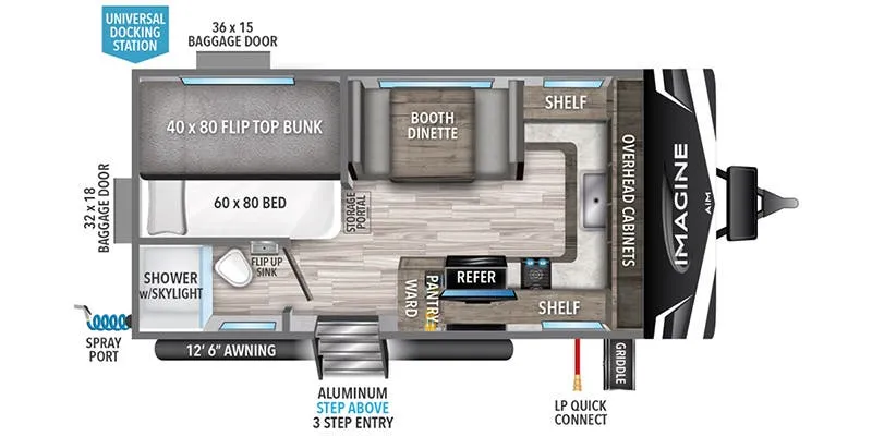 2023 Grand Design Imagine AIM 15BH - Floor plan