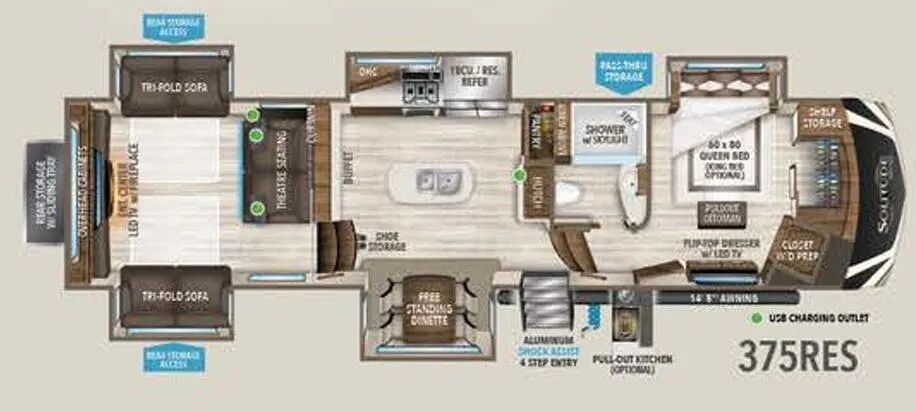 Grand Design Solitude 375RES-R floor plan