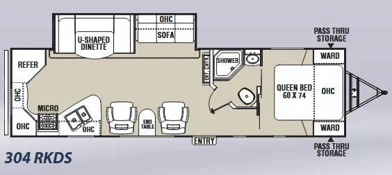2013 Coachmen Freedom Express 304RKDS - Floor plan