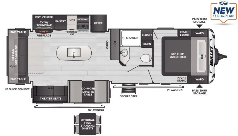 Keystone Bullet Premium 287RLS floor plan