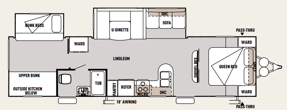 Forest River Wildwood 32BHDS floor plan
