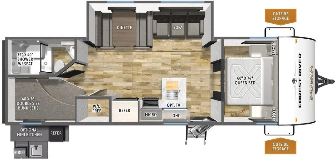 Forest River Puma Camping Edition 283BHCE floor plan