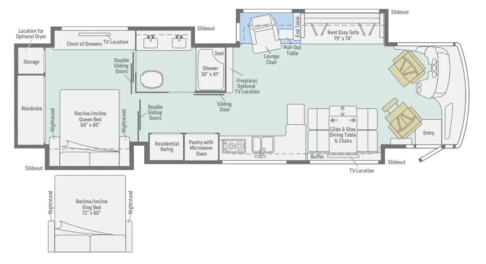 Winnebago Horizon 40A floor plan